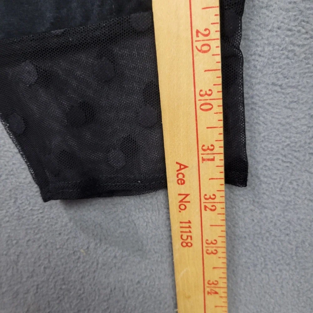 Comfy‎ USA Leggings Womens Medium Black Gray Mesh Polka Dot Cuff Made in USA